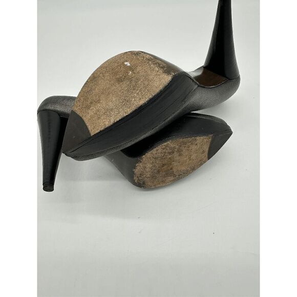 Stuart Weitzman Heels For Women Pointy Toe 4.5" Heel Sz 6.5 Metallic Gray - Picture 5 of 7